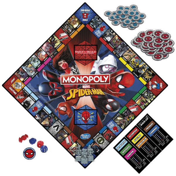 Monopoly Board Game Marvel's 'Spider-Man' Edition 2021 Hasbro Gaming - Image 3