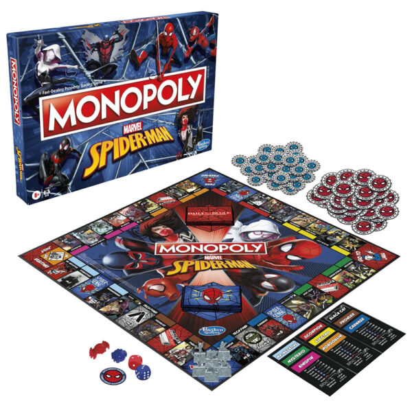 Monopoly Board Game Marvel's 'Spider-Man' Edition 2021 Hasbro Gaming - Image 2