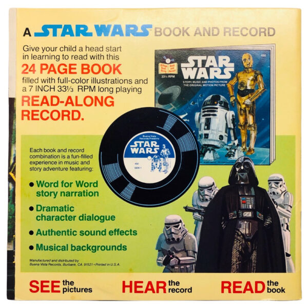 'Star Wars' 24 Page Read-Along Book with 7" Record 33 1/3 RPM (1979) Buena Vista Records - Image 2