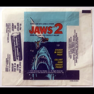 1978 Topps Universal Studios 'Jaws 2' wax trading card wrapper (only)