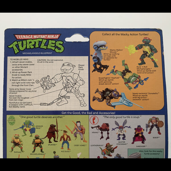 Teenage Mutant Ninja Turtles 'Wacky Action' Rock N Roll Michaelangelo 1989 Playmates - Image 5