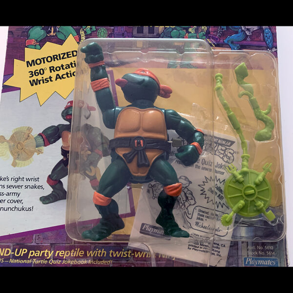 Teenage Mutant Ninja Turtles 'Wacky Action' Rock N Roll Michaelangelo 1989 Playmates - Image 2