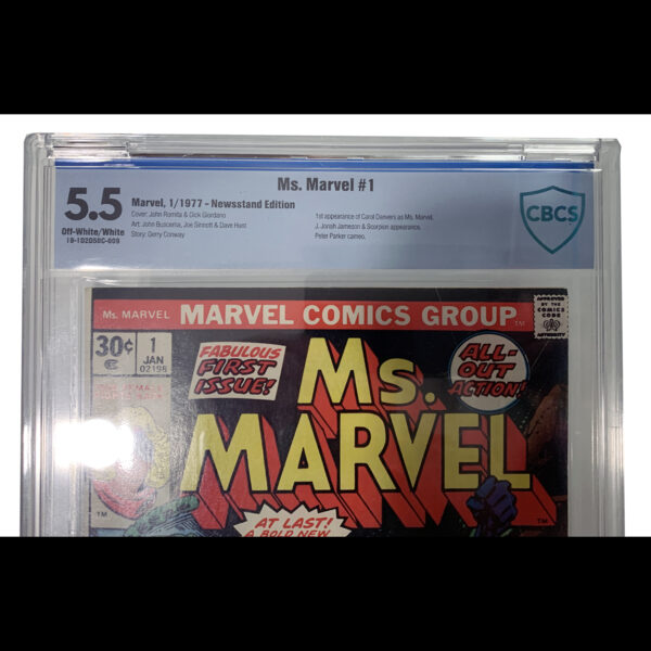 Ms Marvel #1 (1st appearance of Carol Danvers) Marvel Comics January 1977 (CBCS Graded 5.5) - Image 4