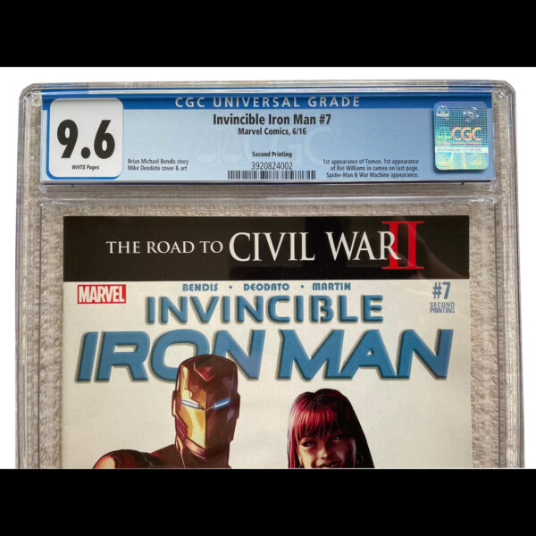 Invincible Iron Man #7 1st Appearance of Riri 'Iron Heart' Williams (Direct Edition) Marvel Comics June 2016 (CGC Graded 9.6) - Image 2