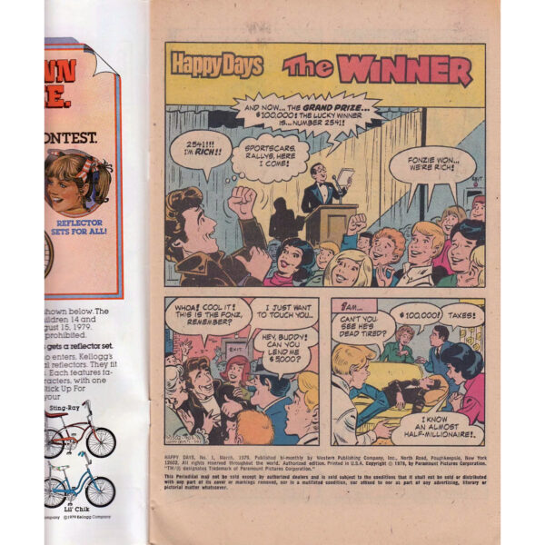 Happy Days #1 (Four Hilarious Adventures with The Fonz and Friends!) Gold Key Comics March 1979 (Very Fine) - Image 6