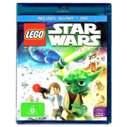 LEGO Star Wars 'The Padawan Menace' Blu-Ray and DVD 2-Disc Value Pack in Excellent Condition (ex-Display Stock) Rated G