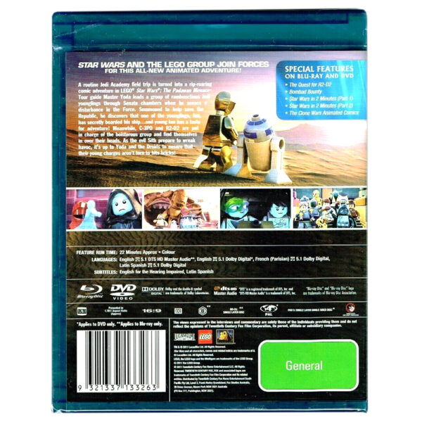 LEGO Star Wars 'The Padawan Menace' Blu-Ray and DVD 2-Disc Value Pack in Excellent Condition (ex-Display Stock) Rated G - Image 2