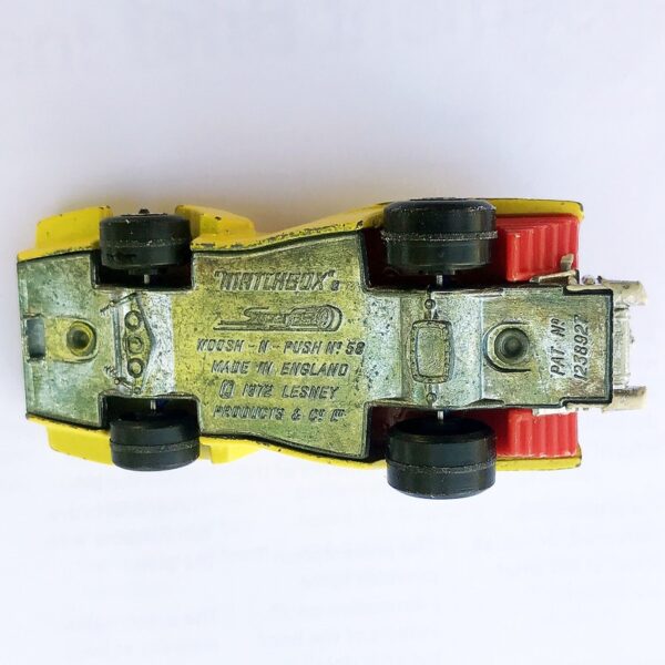 Matchbox 1972 Woosh n' Push No. 58 Superfast Series (Yellow) Made in England by Lesney (Very Good Condition) 1:64 Scale - Image 3