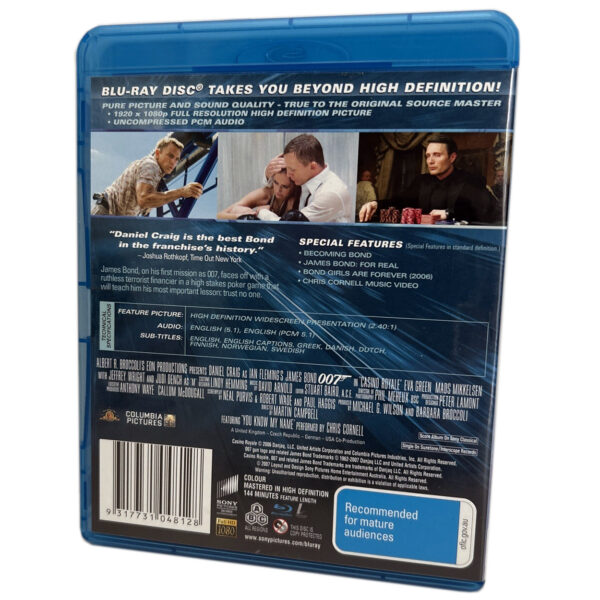 Casino Royale (starring Daniel Craig as James Bond) Blu-Ray Disc 5:1 DTS HD Edition (ex-Display Stock) Rated M - Image 2