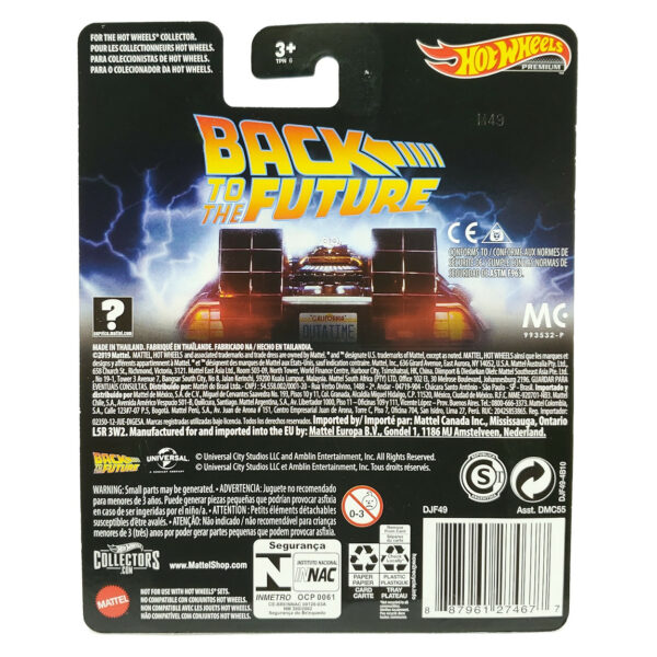 Hot Wheels Premium Back to The Future Time DeLorean Machine Mattel Real Riders Brand New in Original Blister Package - Image 2