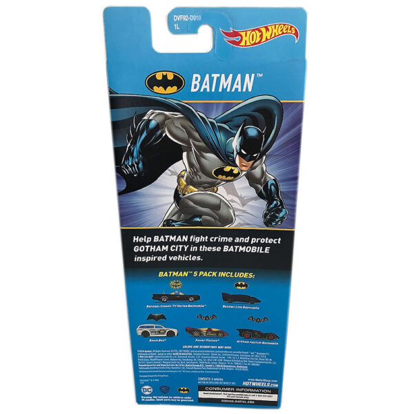 Hot Wheels Batman 2017 Car 5-Pack (featuring the 1966 Batmobile) Mattel 1:64 Scale Brand New in Original Packaging - Image 3