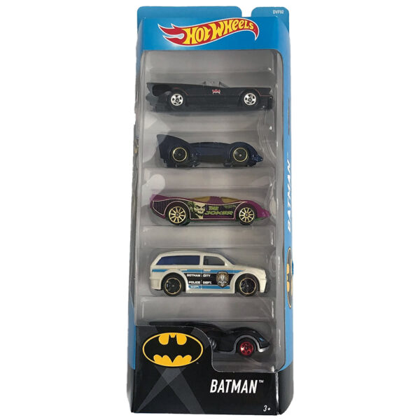 Hot Wheels Batman 2017 Car 5-Pack (featuring the 1966 Batmobile) Mattel 1:64 Scale Brand New in Original Packaging