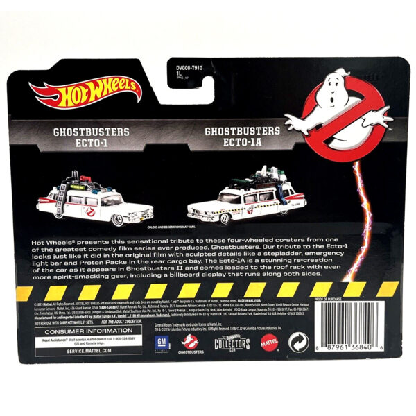 Hot Wheels Classic Ghostbusters Ecto-1 and Ecto-1A Die-Cast 1:64 Scale Vehicle 2-Pack Brand New in Original Blister Package - Image 5