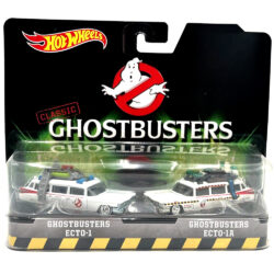Hot Wheels Classic Ghostbusters Ecto-1 and Ecto-1A Die-Cast 1:64 Scale Vehicle 2-Pack Brand New in Original Blister Package