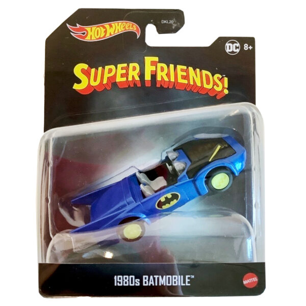Hot Wheels Super Friends Batman's 1980s Batmobile Die Cast Vehicle Mattel 1:50 Scale Brand New in Original Blister Package
