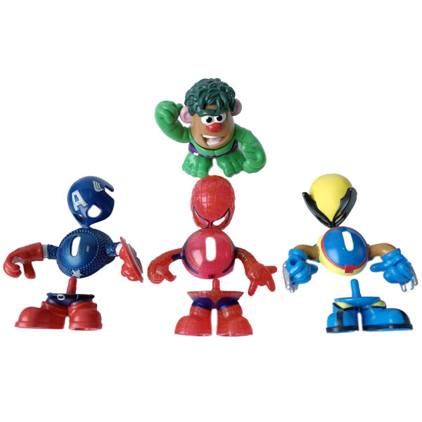 Mr Potato Head Captain America, Wolverine, Hulk, and Spider-Man Marvel Mixable, Mashable Heroes! 2013 Playskool Hasbro - Image 2