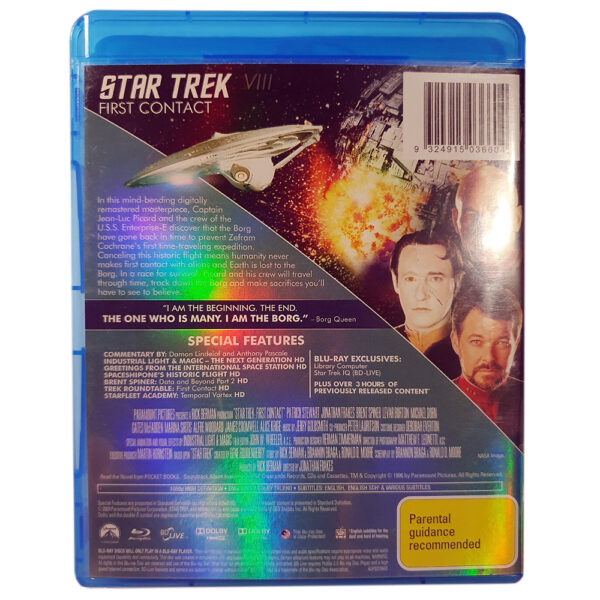 Star Trek: First Contact (Remastered with New Special Features) Blu-Ray Disc 5:1 DTS HD Edition (ex-Display Stock) Rated PG - Image 2