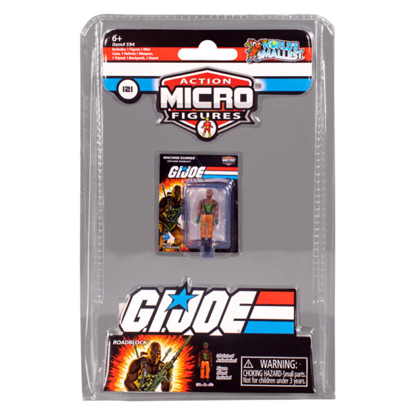 World's Smallest G.I. Joe 'Roadblock' Action Micro Figure (no. 121) Brand New in Blister Pack