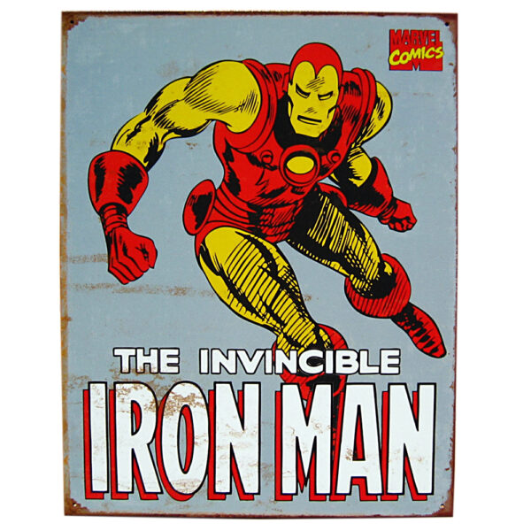 The Invincible Iron Man Classic Large Tin Sign 12.5 x 16 inch (32cm x 40cm) Marvel Comics How Bazzar Trading (Brand New)