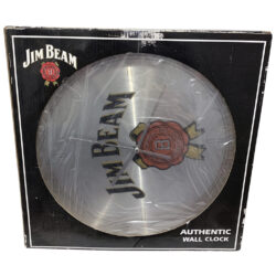 Jim Beam Authentic Brushed Aluminium 30cm Wall Clock 2005 Hot Topic (Brand New)
