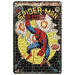 Spider-Man Classic Tin Sign (20cm x 30cm) Marvel Comics (Brand New in Wrapper)