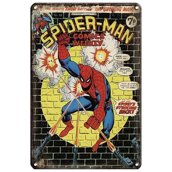 Spider-Man Classic Tin Sign (20cm x 30cm) Marvel Comics (Brand New in Wrapper)