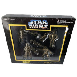 Star Wars Brass Keychain Four Figurine Set: R2 D2, Darth Vader, C-3PO, and Luke Skywalker 1996 Placo Toys (Brand New)