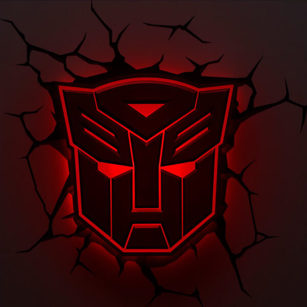 Transformers 3D Deco Light Autobot Shield Night Light with Crack Sticker 2014 Hasbro(Brand New) - Image 3