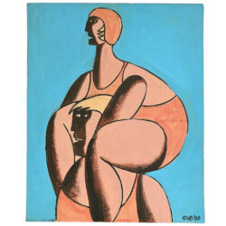 'The Surfers' Original 1980 Acrylic-On-Board Painting by Australian Artist George William Bell