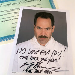 Seinfeld's Yev Kassem (The Soup Nazi) Larry Thomas Hand-Signed 8" x 10" Photo with Certificate of Authenticity