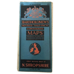 Bartholomew’s c.1942 Revised Half-Inch Contoured Cloth Map (Great Britain Sheet 23) North Shropshire (Rare)